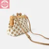 Sac vintage en bois clip coquille femmes sacs crossbody sacs de créateur dot dame épaule luxe femelle embrayage petit sac à main 2024