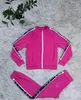 Kvinnors spårdräkter kläder Spring Triangle Design Tracksuit dragkedja Top Jogging Pants Casual Sport kostym Luxury Pink Two Piece Set Sweatshirt