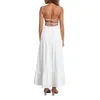 Casual jurken dames backless tie -up spaghetti riem bustier jurk zomer open achterste feest vrouwelijk lange strand mouwloze zonsondergang