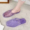 Sandalen vrouwen jelly schoenen zomer enkelband rubber zachte zool niet-slip mom casual comfortabele vrouwelijke schoenen 2024