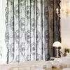 Rideau 1-pièce française romantique à volants en tulle en tulle noire au panneau transparent translucide pour la porte de la chambre à coucher