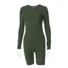 Jumpsuits von Frauen mit festen Farben Slim Fit Bodysuit Yoga gestrickt