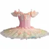 Erwachsene Kinder Blumenmädchen professionelle Ballett Tutu Kleid Frauen Prinzessin Platte Pfannkuchen Swan Lake Ballerina Bühnen -Tanzkostüm 240411