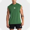 2024 Summer Gym Vest Men Men Men com fitness de fitness de fitness tanques de fitness tanques de fitness com mangas de mannagem