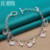 Kedja Doteffil Silver Color High Heels Bag Pendant Armband Chain For Women Charm Wedding Engagement Smycken Y240420