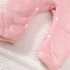 Bebek Kız Romper Sonbahar Kış Günlük Bodysuit Pembe Bear Baskı uzun kolu güzel tulum giysileri Toddler kız için 3-24 ay 240409