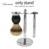 Blades Deluxe Chrome Stand pour le rasoir de sécurité et la salle de bain Brosse Dernier stand de rasage pour les cadeaux de luxe