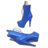Scarpe da ballo laijianjinxia 15cm/6inch PU Upper Women's Platform Party High Heels High Cadle Boots Pole 030