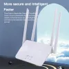 Roteadores 4G LTE WiFi Router 150Mbps 4 Antenas externas Power Signal Booster Hotspot Smother Wired Connection Intelligent Micro SIM Cartão