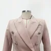 Damespakken lente elegante blazers 2024 in bovenkleding herfst kleding trend metalen leeuw buckle slank fit pak