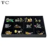 Black Velvet Jewelry Trays Collier Collier Affichage Bague Bague d'oreille Tray Showcase Pender Watch Display Bac Boîtes de bijoux 240408