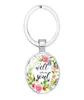 His Will His Way My Faith Bible Verse Quote Key Chain JEREMIAH Keychain Glass Dome Jewelry Christian Pendant Keyring Gifts2943402