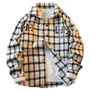 Fashion Patterns Embroidery Plaid Jackets And Coats Men Y2K Trendy Casual Retro Loose Plaid Baseball Uniform for men 240420