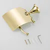 Storage Bags Vintage Brass Toilet Paper Holder Bathroom Tissue Antique Wall Mounted Rolling Holder(Gold)