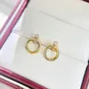 Trinity Ohrring Charms for Woman Stud Designer Diamond 925 Silber Gold plattiert 18K