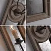 Lampe murale Vintage Glass Gnonce Éclairage avec matériau en bois rétro grand pour villa el loft à miroir décoratif