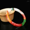 Bangle натуральные многоцветные нефритовые браслет -круговые ювелирные украшения Женщины