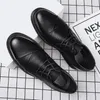 Casual Shoes 2024 Leather Dress Comfy Retro Men Smart Business Work Office Lace-up Gentleman Oxford