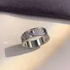 Designer Mode High -Version Gold Dicke plattiert 18k Mijin Weit schmaler Full Sky Star -Ring mit zwei Reihen und drei von Diamanten modischen personalisierten Diamanten