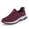 Casual Shoes Damens Feste Farbe Strick-Turnschuhe auf weiche Sohle-Plattform atmungsaktives leichter Low-Top-Socke