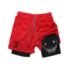 Anime Berserk Running Shorts Men Fitness Gym Training 2 in 1 Sports Quick Dry Workout Jogging Double Deck Summer 240412