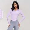 Desginer Yoga Jacket Top Shirt Clothe Short Woman Hoodie Autumn and Winter New Half Zip Suit Womens Standing Neck Slim Fit Fitness Sports Casulong Sleeve Top