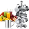 Kitchen Storage 1Pc Nordic Stainless Steel Cup Holder Countertop Mug Display Stand Drinkware Hanging Shelf