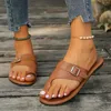 Chaussures décontractées Femmes Sandales Summer pour tongs plats Ladies glisse des créateurs romains zapatos para mujeres
