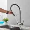 Purifiers Kitchen Water Filter Faucet Dual Spout Pure Drinking Water Mixer Tap Rotation Water Purification Feature Taps Kitchen Crane