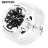 Orologi da polso sanda g stile sport bianco orologi top top militari quarzo orologio uomo impermeabile a led digitale