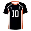 Summer Haikyuu Manga corta Tops Hombres 3D Camiseta Voleibol Team Uniforme Capacitación de entrenamiento Mujeres Camiseta de impresión casual 240420