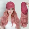 Pink Wig Caps Women Women Long Curly Wigs Hat Punk Y2K Wigs Cap Street Fashion Wig Bonnet Casua Wigs Visor Cotton Baseball Cap 240323