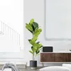 Decorative Flowers 105/113cm Artificial Ficus Tree Branches Large Banyan Leaves Fake Rubber Plants Plastic Tall Plant For Home Garden