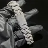 18 mm drie rij diamant explodeerde Mayami Cubaanse ketting voor mannen en vrouwen 925 silver volledige set Moissanite Cubaanse ketting ketting armband