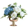 Decorative Flowers Artificial Flower Living Room Ornaments Home Interior Soft Decoration Dining Table Arrangement Silk El Model