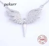 Pekurr 925 Sterling Silver CZ Angle Wing Phoenix Eagle Bird Neckor Pendants For Women Chain Jewelry Gifts 2106214953445