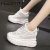 Chaussures décontractées Designer Hollow High Heels 10cm Sneakers Chunky Autumn Spring Platform Plateforme Fashion Breathable Femme Summer