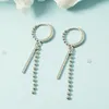 Boucles d'oreilles cerceaux Silve Fashion Perles chaînes dames simples polyvalents polyvalents bijoux d'anniversaire