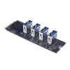 Kaarten M.2 Riser -kaart M2 voor NVME naar PCIE PCI Express X16 1 tot 4 USB 3.0 Slot Multiplier Hub Adapter Graphics Expansion Card