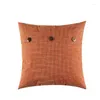 Pillow Pillows Linen Cotton Button Cover 45x45cm Decorative Throw Beige For Sofa Livingroom Pillowcase Bedroom Home Decor
