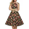 Robes décontractées Fashion Femmes Hobe Summer Sans Manches TUNIC RETRO VINTAGE 1950S 60S Big Swing Long Floral S-xxl