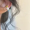 Brincos de costas 1pc kpop moda vidrada clipe de orelha de flor colorida para mulheres PIRECH FALKS GOTH GOTH Y2K JOENS ATEME
