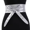 Belts Green Women Belt Leather Cumber Bands For Wide Waist Bow Self Tie Wrap Brand Ladies Fashion