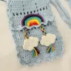 Sacs faits à la main cottagèse crochet tricot à crochet à floral sac girly femelle lolita petit mini sac de téléphone mignon