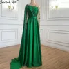 Abiti da festa musulmani abito da sera verde oliva con maniche lunghe abiti da sposa da donna eleganti bla70985