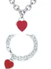 rosa kärlek silver 14 cm 21 cm armband för kvinnokedjor länkar män vuxna smycken hjärtarmband set ring gör kit för flickor juvelery designer par bröllop fest cool