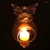 Soportes de velas Soporte de vidrio forma de ángel único Transparente Hollow Hollow Romantic Candlestick Home Room Decoración de fiestas