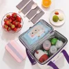 Bags Cartoon Bear Mommy Bag Lunch Bag Canvas Large Capacity Insulation Handbags Multifunctional Infant Thermo Bottles Mother Kids