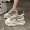 Casual Buty Platforma damska Kobieta Mokasyna okrągły stóp Modis Wedge Basket 2024 Sneaker All-Match Clogs Oryginalne skórzane lato