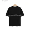 Herren T-Shirts Luxury Modemarke Herren T-Shirt-Konferenzbrief Druck kurzer Slve Round Hals Sommer Lose T-Shirt Top Black White Y240420